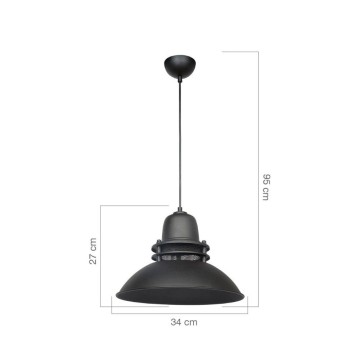 Tibet Pendelleuchte ASZ0871 schwarzer Industriestil