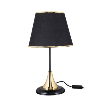 Aden Tischlampe Metall und schwarzem Stoff Schatten ASZ1632