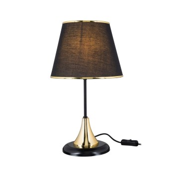 Aden Tischlampe Metall und schwarzem Stoff Schatten ASZ1632
