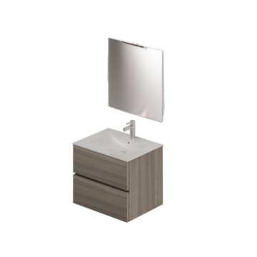 Badezimmerschrank mit Waschbecken und Spiegel 60 Ulme