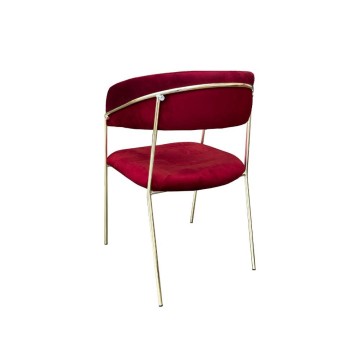 Key chair dunkelroter Stoff und goldener Rahmen