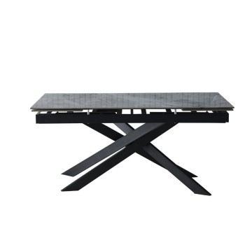 Italienischer marmorgrauer Keramik-Ausziehtisch Plato