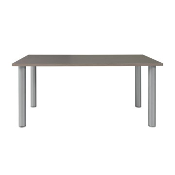 Manila rechteckiger Kakaotisch mit runden Aluminiumbeinen 160x80 cm
