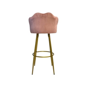Rosa Samt Schale Hocker und vergoldetem Metall Beine Orel