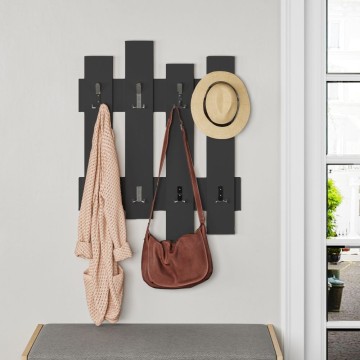 Wandgarderobe Wave anthrazit mit 8 Haken
