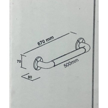 Corrimano di sicurezza per bagno 67 cm KV1101 bianco