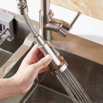 Spültischbatterie mit federbelasteter Ausziehbrause Anaconda chrom