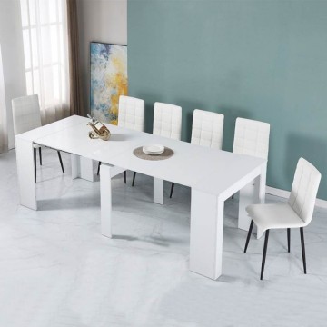Ofelia weißer Konsolentisch 90x50x75h ausziehbar auf 3 Meter