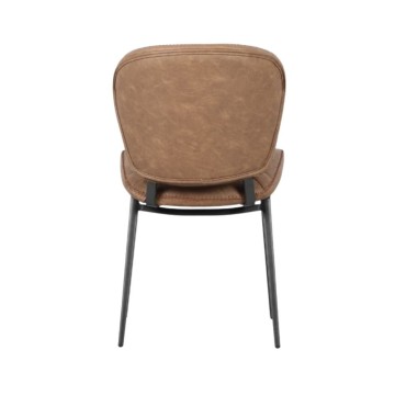 Stuhl mit schwarzen Metallbeinen in der Farbe Vintage Taubengrau Elice