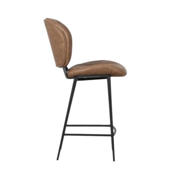 Hocker Elice mit schwarzen Metallbeinen in der Farbe Vintage Taubengrau