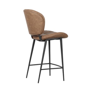 Hocker Elice mit schwarzen Metallbeinen in der Farbe Vintage Taubengrau
