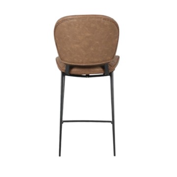 Hocker Elice mit schwarzen Metallbeinen in der Farbe Vintage Taubengrau