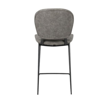 Hocker Elice mit Beinen aus schwarzem Metall in hellgrauer Farbe