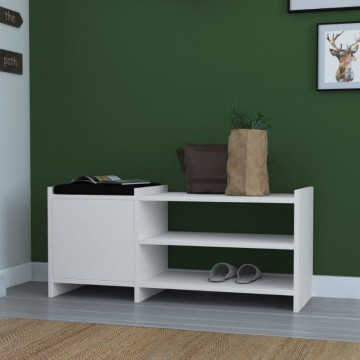 Sunno weiß 100x35x44 Schuhschrank mit Tür und Einlegeböden