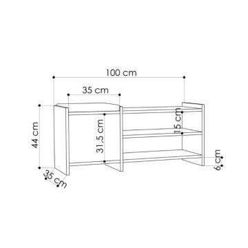 Sunno weiß 100x35x44 Schuhschrank mit Tür und Einlegeböden