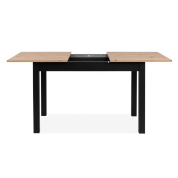 Ausziehbarer rechteckiger Tisch Eiche und schwarz Coburg120 120x70x76,5
