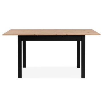 Ausziehbarer rechteckiger Tisch Eiche und schwarz Coburg120 120x70x76,5