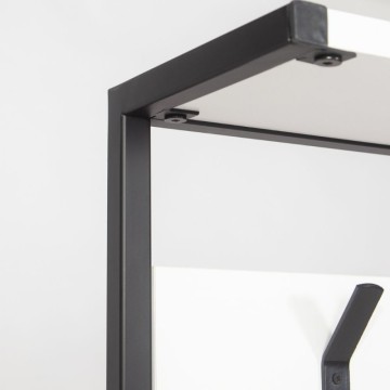 Hängendes Eingangsregal aus schwarzem Metall mit weißen Nomad-Details