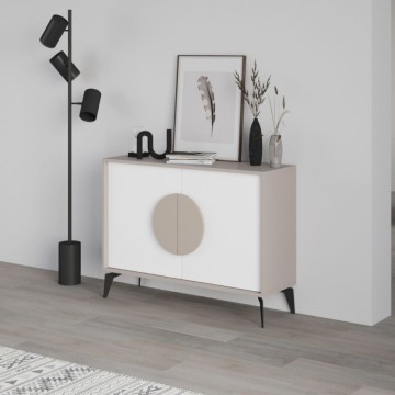 Sideboard 2 Türen taubengrau und weiß Gora110 110x35,6x82