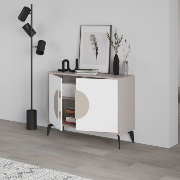 Sideboard 2 Türen taubengrau und weiß Gora110 110x35,6x82