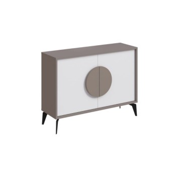 Sideboard 2 Türen taubengrau und weiß Gora110 110x35,6x82