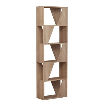 Rahmen 54x168 Bücherregal mit 5 Regalen aus Eiche