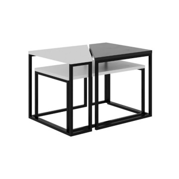 OhLady 3 Couchtisch-Set in Weiß und Anthrazit