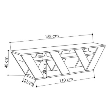 Ralla TV-Ständer weiß 158x30x40h