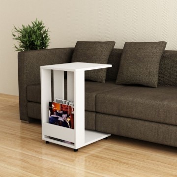 Edi Sofatisch für PC und Zeitschriften weiß