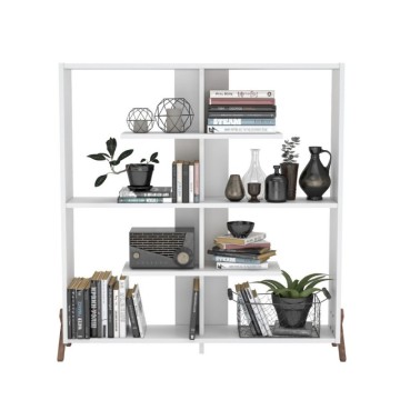 Kipp weißes Bücherregal mit Kreuzfüßen 113x28x117h