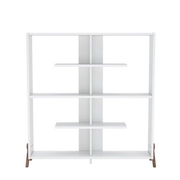 Kipp weißes Bücherregal mit Kreuzfüßen 113x28x117h