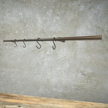 Pfannenaufhänger aus antikem Messing 90 cm 4 Haken KITOTTONE90