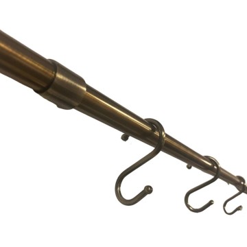 Pfannenaufhänger aus antikem Messing 90 cm 4 Haken KITOTTONE90