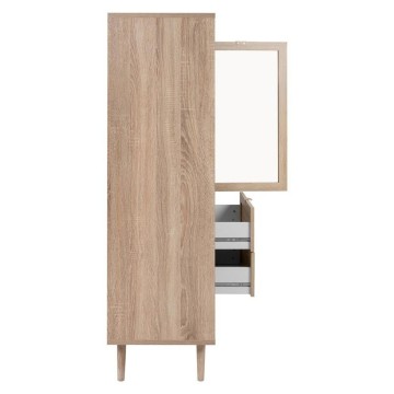Sideboard 2 Türen und 2 Schubladen Korbwaren Effekt Bali 53ANEW
