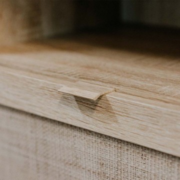 Sideboard 2 Türen und 2 Schubladen Korbwaren Effekt Bali 53ANEW