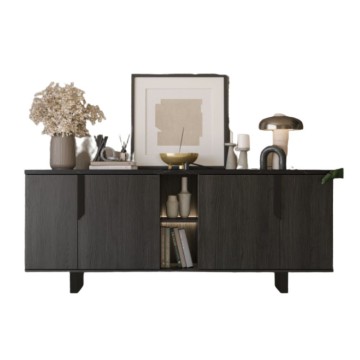 Sideboard 4 Türen Palisander schwarz Zaira 165x49x83h