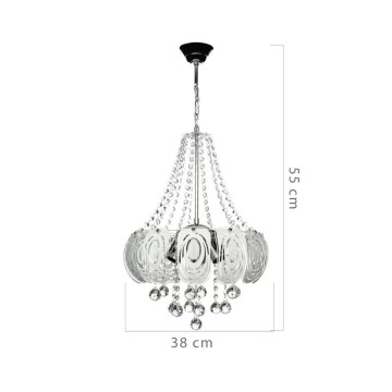 Yon MDL3973 Deckenleuchte Silber verziert Glas und Kristall-Effekt Steine