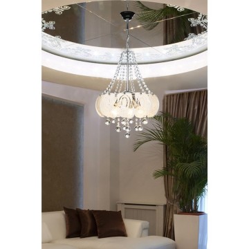 Yon MDL3973 Deckenleuchte Silber verziert Glas und Kristall-Effekt Steine