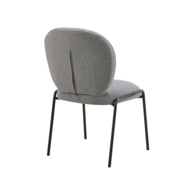 Esszimmerstuhl Stoff Teddy Grau Sirio 53x39x94h