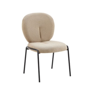Teddy beige Stoff Esszimmerstuhl Sirio 53x39x94h