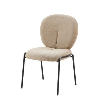 Teddy beige Stoff Esszimmerstuhl Sirio 53x39x94h