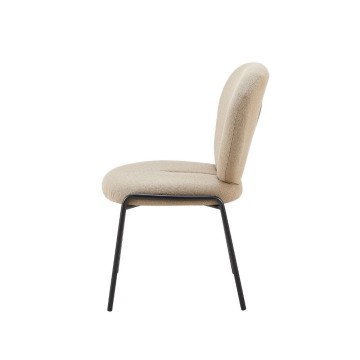 Teddy beige Stoff Esszimmerstuhl Sirio 53x39x94h
