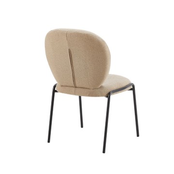Teddy beige Stoff Esszimmerstuhl Sirio 53x39x94h