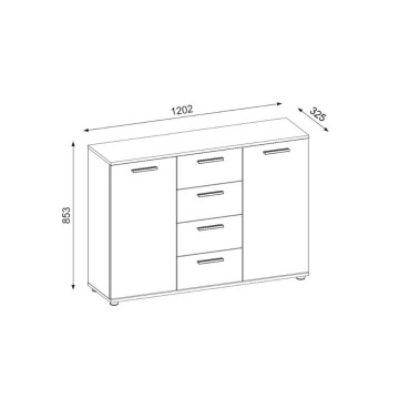 Sideboard Eiche und Anthrazit 120 cm - Berno | Toscohome
