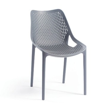 Bilros Stuhl aus grauem Polypropylen