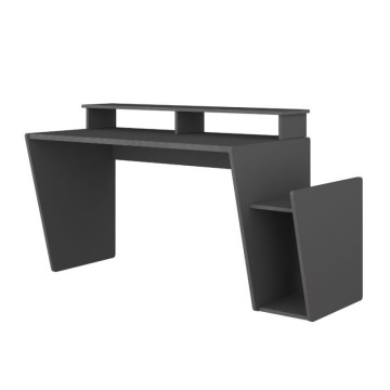 Reversible Schreibtisch Spiel 5021 anthrazit doppelte Ablage und Led Lichter 150x66,9x85,5H