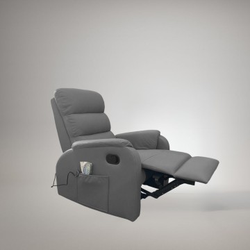 Manueller Relaxsessel mit 8 Massagepunkten Futura Kunstleder grau