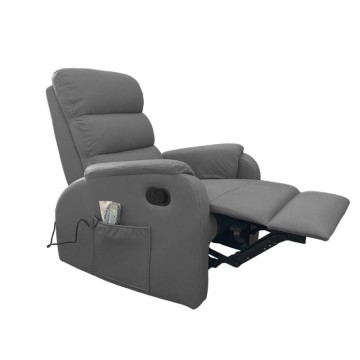 Manueller Relaxsessel mit 8 Massagepunkten Futura Kunstleder grau