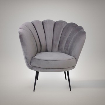 Grauer Samtschalen-Sessel Riviera20 Orel