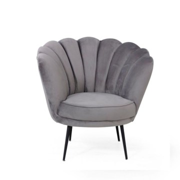 Grauer Samtschalen-Sessel Riviera20 Orel